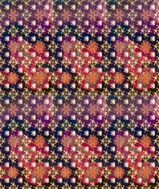 Çiçekli karalama şeklinde Raster çiçek deseni. Nazik, narin çiçek arkaplanı. Mor renkte çiçekler.