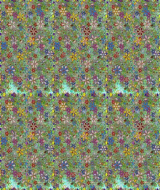 Çiçekli zambaklar kusursuz bir arka plan. Parlak çiçekli kolaj çiçekleri yeşil ve nötr. Çiçek tasarımı için inanılmaz kolaj cennet tarzı..