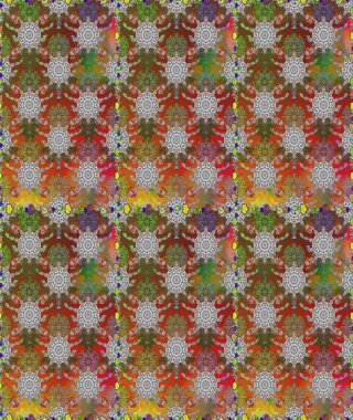 Kusursuz çiçek deseni. Asya tekstil tarzında. Raster illüstrasyonu. Kahverengi renkli çiçekler. Raster illüstrasyonu.