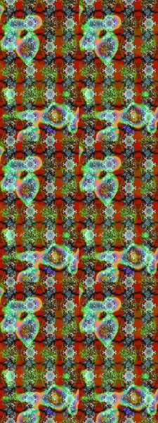 Raster illüstrasyonu. Kahverengi, yeşil ve nötr renklerde güzel bir tekstil. Suluboya çiçekli çiçek deseni.