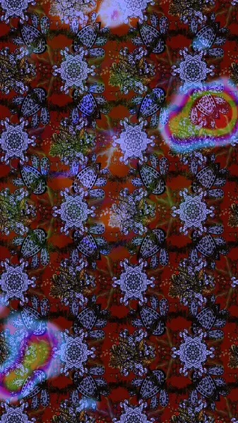 Kahverengi, mor ve siyah papatyalardan oluşan kahverengi, mor ve siyah bir desen. Kahverengi, mor ve siyah renklerde. Raster illüstrasyonu.