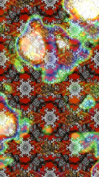 El çizimi çiçek çizimi deseni (fayans). Tekstil için suluboya eskiz deseni. Şirin çiçekleri, desenleri, gri, kahverengi ve kırmızı renkleri olan renkli çizim deseni.