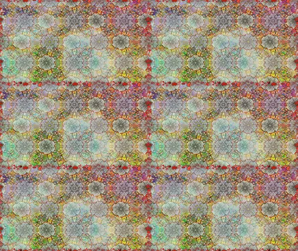 Sevimli çiçek raster deseni. Renkli Bahar Temalı Kusursuz Arkaplan. Gri ve nötr renkte çiçekler. Düz Çiçek Elementleri Tasarımı.