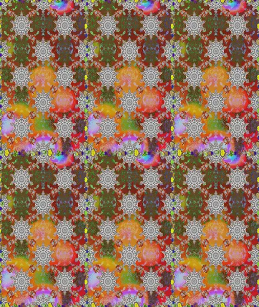 Raster Hip kumaş deseni. Kusursuz Vintage Çiçek Deseni.