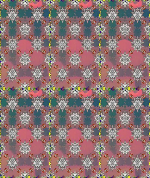 Raster illüstrasyonu. Pembe ve gri renklerde. Anti-stres için Raster soyut şablon sayfası.