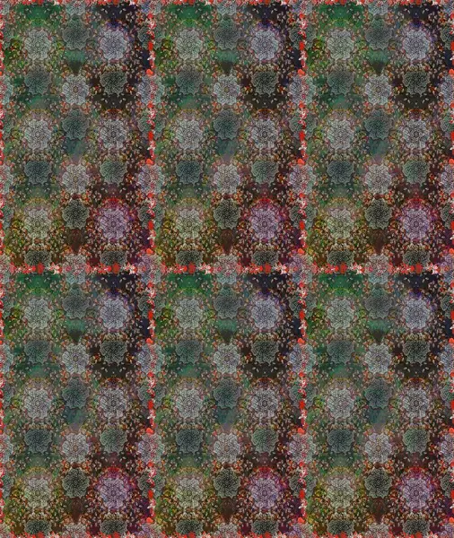 Raster - stok. Gri ve kahverengi çiçekli kusursuz desen, suluboya çiçek deseni, sevimli çiçek, duvar kağıdı, kart veya kumaş için fayanslı.