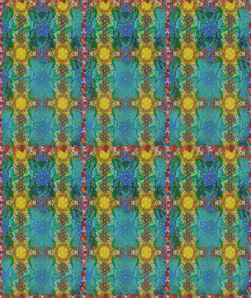 Raster deseni. Çiçekli, suluboya desenli kusursuz çiçek deseni. Süslü kumaş deseni.