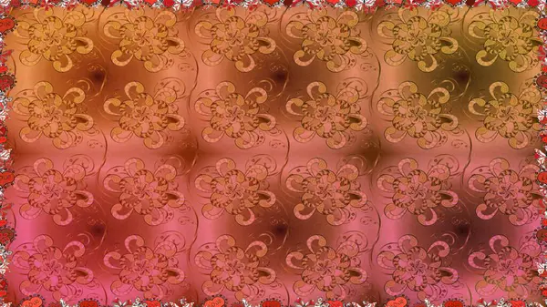 Çiçekli zambaklar kusursuz bir arka plan. Parlak çiçekli kolaj çiçekleri kahverengi ve turuncu. Çiçek tasarımı için inanılmaz kolaj cennet tarzı..