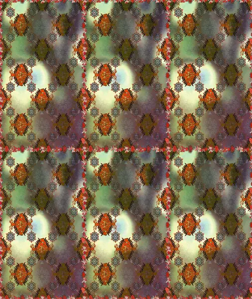 Hand drawn flower seamless pattern (tile). Watercolor seamless pattern for textile. Colorful seamless pattern with cute flowers, paisley, brown and gray colors.