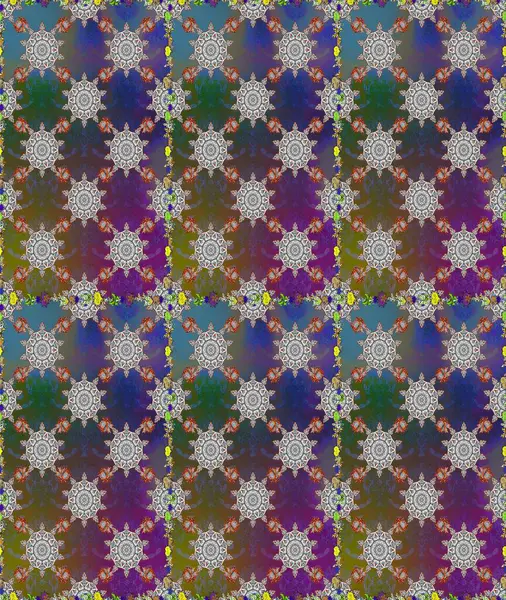 Çiçekleri, deniz kabukları, mandalaları ve suluboya efektleriyle donanma geçmişi. Kusursuz etnik tasarım. Yatak çarşafları, ceket, paket tasarımı, kumaş ve moda kavramları için tekstil baskısı.