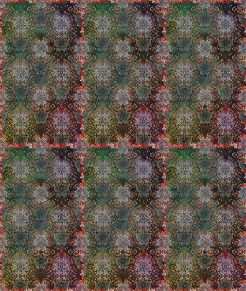 Raster - stok. Gri ve kahverengi çiçekli kusursuz desen, suluboya çiçek deseni, sevimli çiçek, duvar kağıdı, kart veya kumaş için fayanslı.