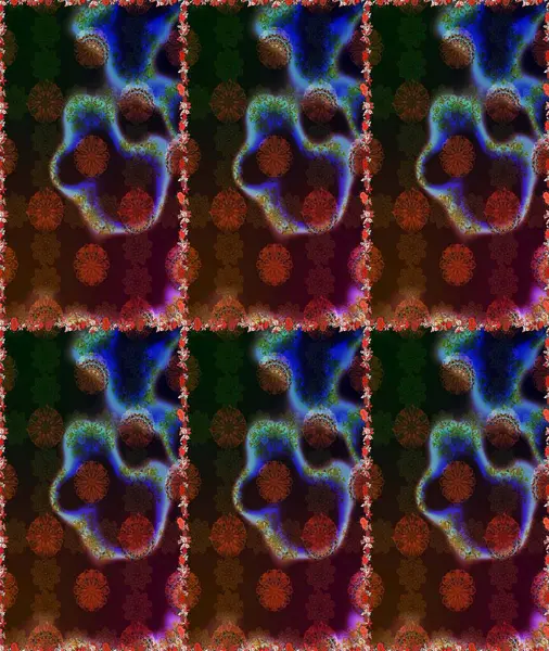 Kusursuz çiçek deseni duvar kâğıdı olarak kullanılabilir. Raster illüstrasyonu. Kahverengi ve gri renkte çiçekler.