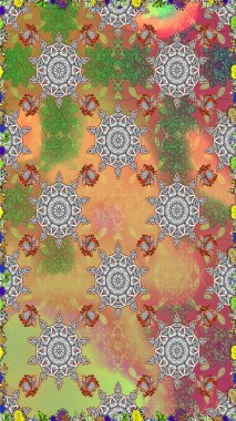 Motley illüstrasyonu. Küçük renkli çiçekler. Moda baskıları için zarif bir şablon. Küçük çiçekte güzel bir desen. Çiçekli yaz çiçekleri. Kusursuz..