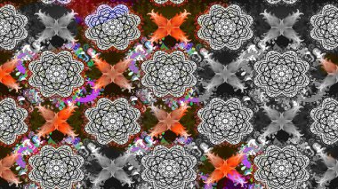 Güzel kumaş deseni. Çiçekler, dallar, bitkiler ve çiçekler. El çizimi. Raster illüstrasyonu.