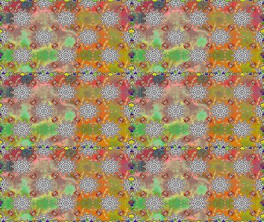 Gri ve bej renkli çiçekler. Düz Çiçek Elementleri Tasarımı. Raster illüstrasyonunda kusursuz çiçek deseni. Renkli Bahar Teması Kusursuz Arkaplan.