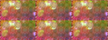 Düz Çiçek Elementleri Tasarımı. Kahverengi ve pembe renkli çiçekler. Çiçeksiz desenli arka plan, yaz çiçekleri. Renkli Bahar Teması Kusursuz Arkaplan.