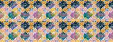 Eski usul küçük çiçekli şirin bir eskiz deseni. Raster illüstrasyonu. Moda arka planında parlak buketler. Kumaş, duvar kâğıdı ve kağıda yazdırmak için gelişen arkaplan.