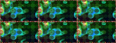 Renkli Bahar Temalı Kusursuz Arkaplan. Süslü kumaş deseni. Düz Çiçek Elementleri Tasarımı. Raster illüstrasyonunda kusursuz çiçek deseni.