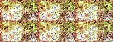 Şatafatlı bahar bahçesi dokusu. Raster illüstrasyonu. Tarafsız ve bej renkli çiçekler. Tarafsız ve bej renklerde çiçeksiz. Çiçek deseni.