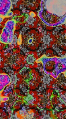 Çiçek kolajı. Çiçek arkaplan. Raster deseni. Çiçek kompozisyonu. Küçük çiçekte güzel bir desen var. Doğa. - Gri, kırmızı ve kahverengi çiçekler.