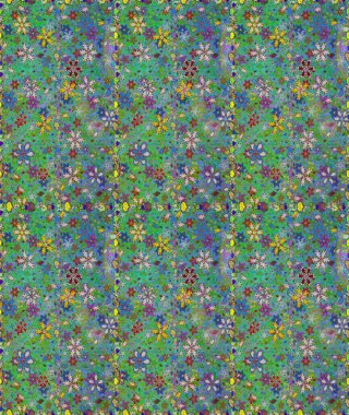 Raster illüstrasyonu. Çiçek. Kusursuz dekoratif arka plan, çiçek mandala. Yeşil ve mavi renklerde.