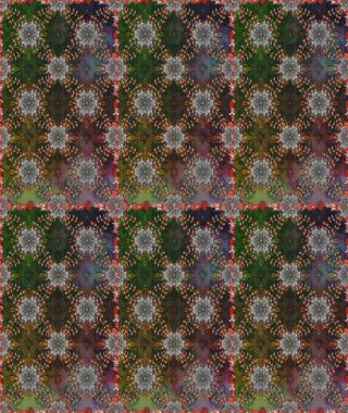 Gri ve kahverengi renkte güzel çiçekler, suluboya çiçek desenleri, duvar kağıdı, kart veya kumaş için fayanslı desenler. Raster..