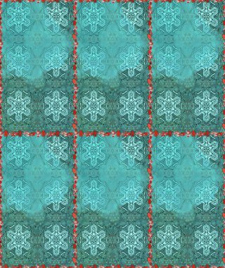 Raster. Zarif, parlak ve kusursuz mavi ve yeşil çiçek desenli tasarım. Sabıka baskıları, bebek kıyafetleri, duvar kâğıtları, paket kutuları vb..