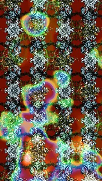 Renkli Yaz Temalı eskiz kalıbı. Güzel kumaş deseni. Raster Illustrasyon 'daki Çiçek Deseni' nin son moda çizimi. Düz Çiçek Elementleri Tasarımı.