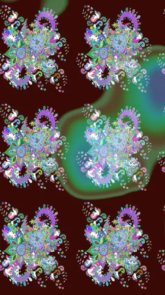 Kabile sanatı boho baskısı, klasik çiçek arkaplanı. Arkaplan dokusu, duvar kağıdı, kahverengi renkli çiçek teması. Soyut etnik raster çizim kalıbı.