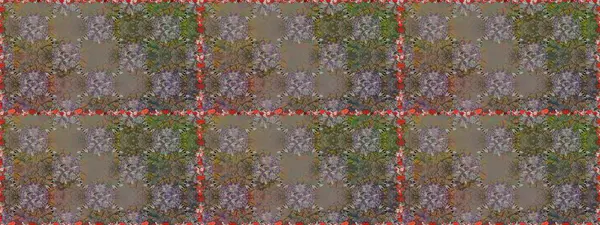 Çiçeksel elementlerle süslenmiş zarif raster dokusu. Gri ve kahverengi renkli ve parlak çiçekli, soyut, pürüzsüz desen. Küçük çiçekte şirin bir çiçek deseni var..