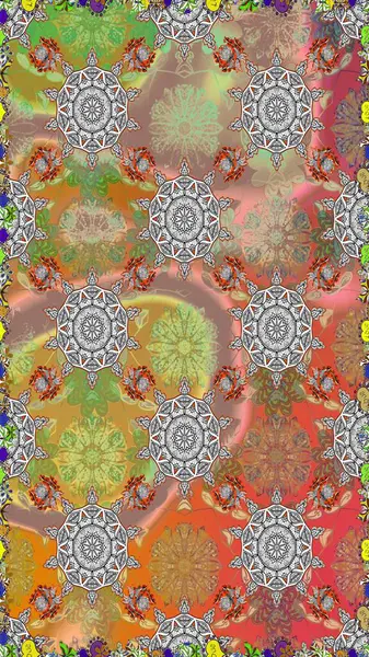 Klasik çiçekler. Yaz çiçekleri teması. Suluboya resim taklit Raster çizimi. El çizimi, soyut ve süslü elementler. Gri renkler.