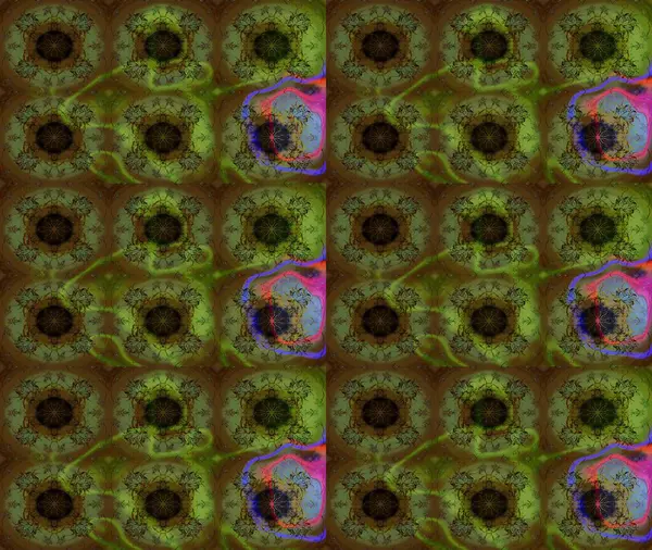 Çiçekli karalama şeklinde Raster çiçek deseni. Nazik, narin çiçek arkaplanı. Yeşil renkte çiçekler.