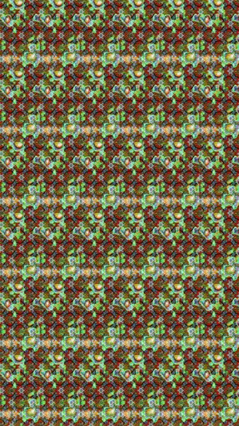 Çok yeşil, kahverengi ve nötr küçük çiçekler ve yeşil, kahverengi ve nötr renklerdeki komik böcekler, raster deseni, illüstrasyon.