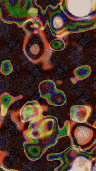 Raster illüstrasyonu. Kahverengi, yeşil ve gri renklerde Asya tekstili. Suluboya çiçekli çiçek deseni.