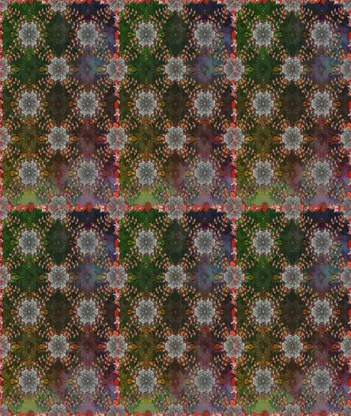 Gri ve kahverengi renkte güzel çiçekler, suluboya çiçek desenleri, duvar kağıdı, kart veya kumaş için fayanslı desenler. Raster..