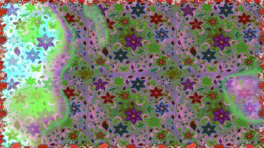 Yeşil ve nötr renklerde çiçeklerle kusursuz çiçek deseni. Çiçekler suluboya tarzında yeşil ve nötr renklerde.