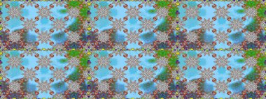 Mavi ve gri renkte manzaralı çiçek deseni. Üst manzara, yumuşak stil. Çiçek kompozisyonu, el boyası, hassas şablon. Sevgililer günü ve tebrik kartı konsepti için şık bir davet.