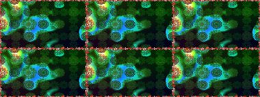 Renkli Bahar Temalı Kusursuz Arkaplan. Süslü kumaş deseni. Düz Çiçek Elementleri Tasarımı. Raster illüstrasyonunda kusursuz çiçek deseni.