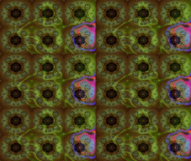 Çiçekli karalama şeklinde Raster çiçek deseni. Nazik, narin çiçek arkaplanı. Yeşil renkte çiçekler.