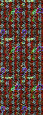 Çiçek ve yapraklı çiçek deseni. Küçük çiçekli şirin bir desen. Raster illüstrasyonu.