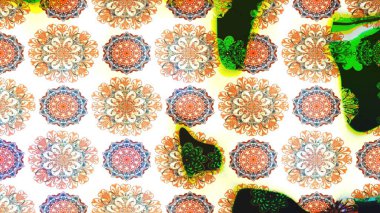 Düz Çiçek Elementleri Tasarımı. Taslak desenli, modaya uygun kumaş deseni. Raster illüstrasyonu. Şirin çiçek elementleri. Renkli Bahar Teması çizim şablonu.