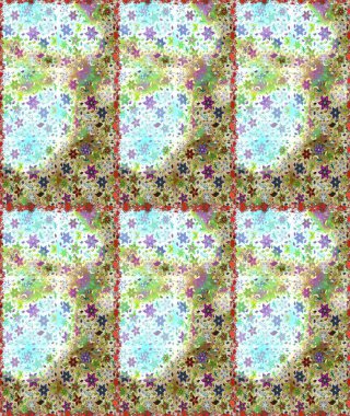 Flat Flower Elements Design Raster illustration. Seamless floral pattern with flowers, watercolor. Flowers on neutral and beige colors.Colour Spring Theme seamless pattern Background.
