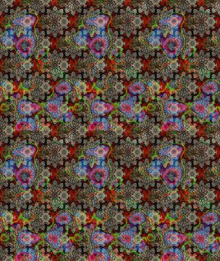 Çiçek arkaplanlı soyut zarafet eskiz deseni. Raster Güzel kumaş deseni.