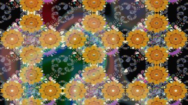 El çizimi Raster çizimi. Çizim çiçek deseni duvar kağıdı, web sitesi arka planı, ambalaj kağıdı, davetiye, broşür, afiş veya web sitesi için kullanılabilir. Karalama elementleri.