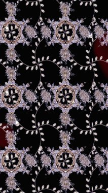 Çiçekli siyah, nötr ve gri çizim deseni. Klasik taslak çizimi. Raster çiçek izi. Raster Yumuşak kumaş deseni.