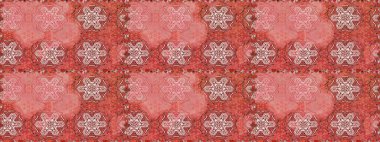 Şirin çiçek elementleri. Kusursuz. Raster illüstrasyonu. Pembe ve kahverengi renkte çiçekler.