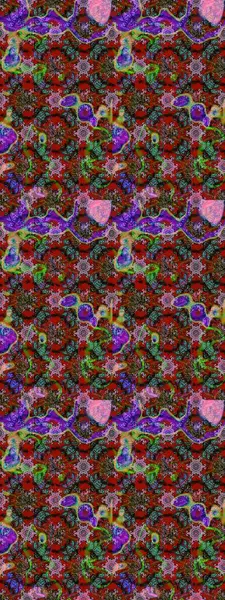 Suluboya, elle çizilmiş. Raster hisseleri. Çiçekler kırmızı, kahverengi ve yeşile. Taslak arkaplan deseni.