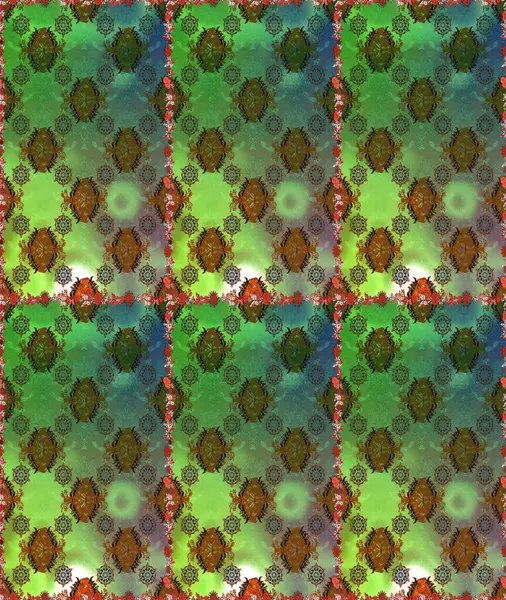 Yeşil ve kahverengi renkli vadi çiçekleri. Çiçeksiz desenlerin çizimi.