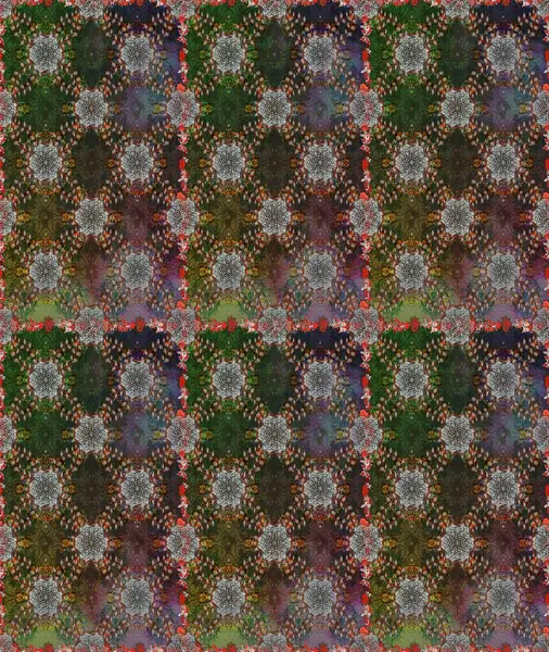 Gri ve kahverengi renkte güzel çiçekler, suluboya çiçek desenleri, duvar kağıdı, kart veya kumaş için fayanslı desenler. Raster..