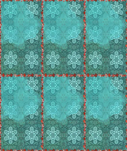 Raster. Zarif, parlak ve kusursuz mavi ve yeşil çiçek desenli tasarım. Sabıka baskıları, bebek kıyafetleri, duvar kâğıtları, paket kutuları vb..